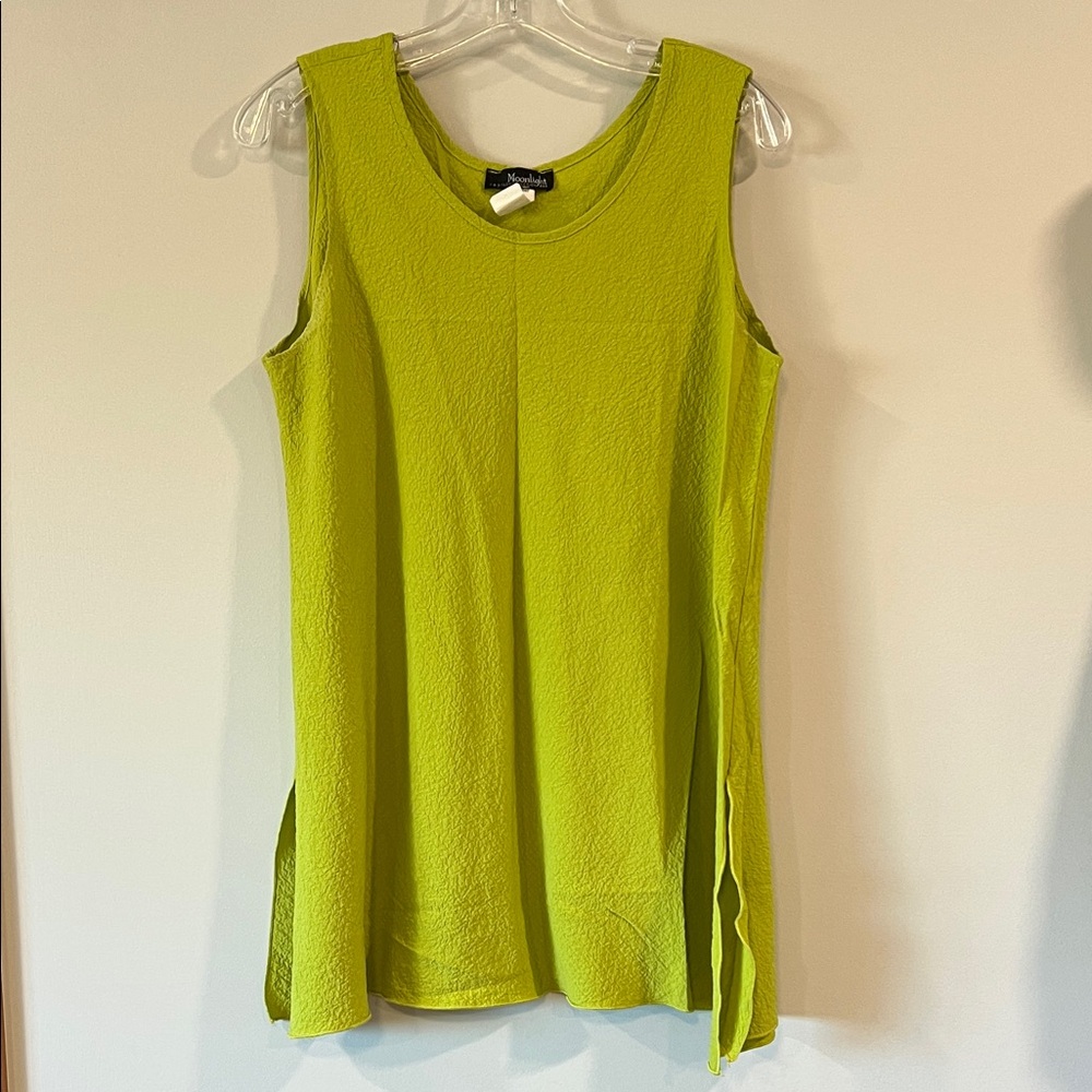 Moonlight - M, Vibrant Sleeveless Lime Green Top